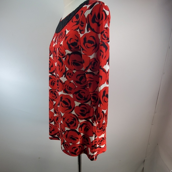 MAX & RINA COOL ROSE PRINT SHIRT SIZE MEDIUM - Picture 3 of 6